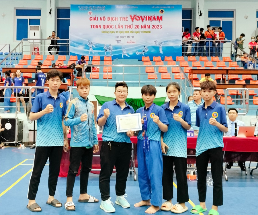 Các võ sĩ Vovinam trẻ của Gia Lai đã xuất sắc giành 1 huy chương vàng và 1 huy chương đồng ở giải đấu năm nay. Ảnh: Thiên Bình