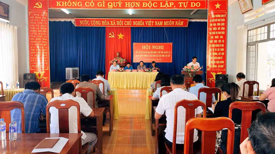 Quang cảnh buổi tiếp xúc. Ảnh: Hoa Mai