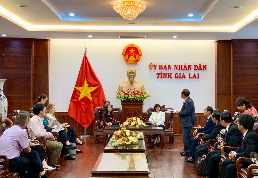 Quang cảnh buổi tiếp. Ảnh: Như Nguyện