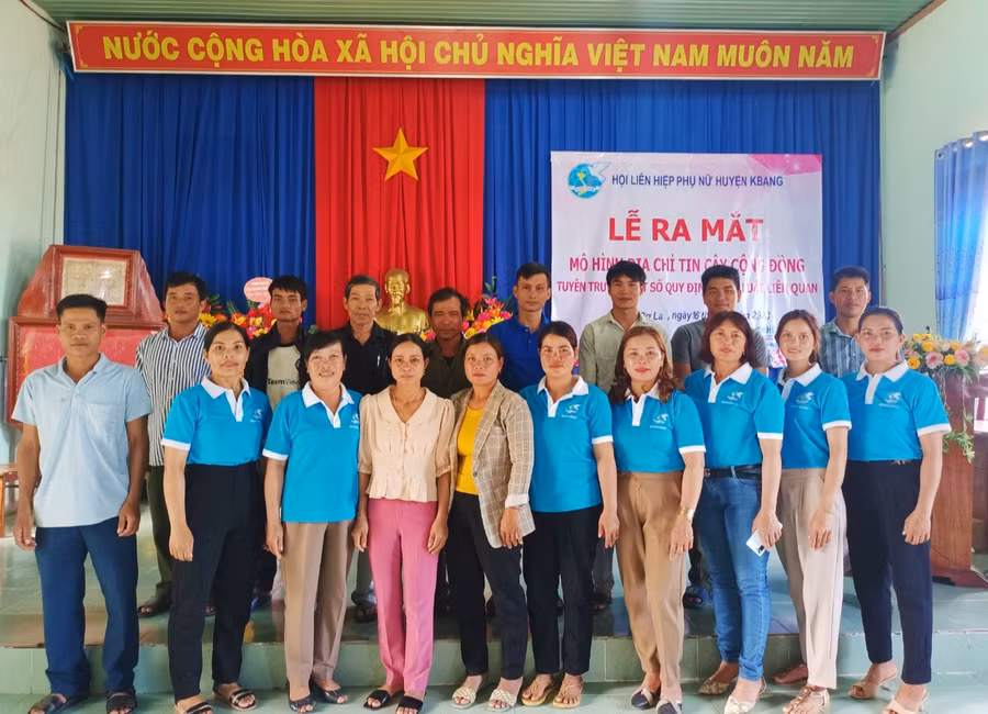 Mô hình “Địa chỉ tin cậy tại cộng đồng” xã Kông Pla có 30 thành viên tham gia. Ảnh: Hà Duyệt