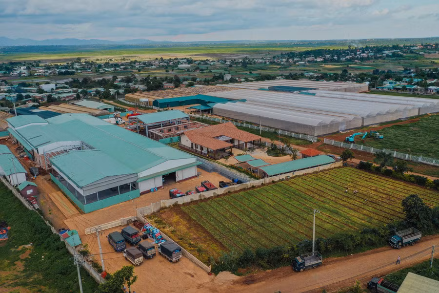 Hình ảnh chụp từ trên cao về Tổ hợp sản xuất khu công nghệ cao Nafoods Tây Nguyên. Ảnh đơn vị cung cấp