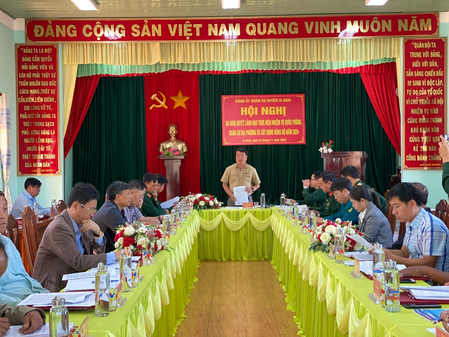 Quang cảnh hội nghị tại huyện Ia Grai. Ảnh: Phương Lộc