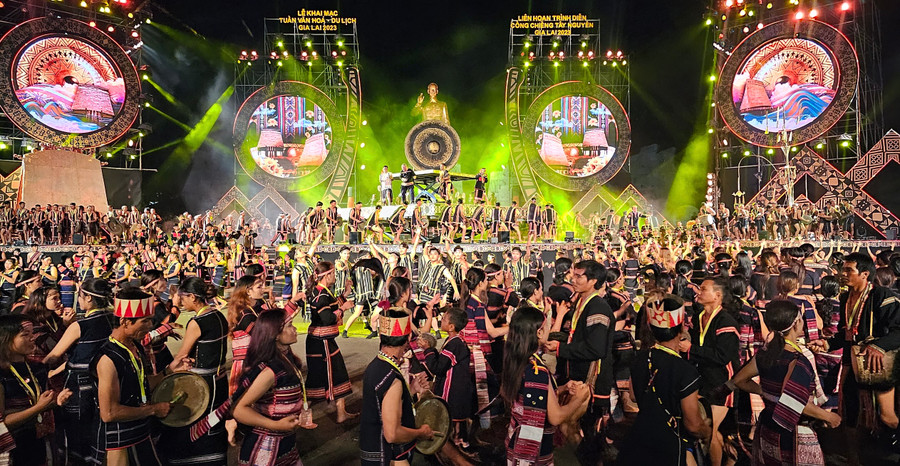 Văn hóa Cồng chiêng Tây Nguyên đã được UNESCO chính thức công nhận là kiệt tác văn hóa phi vật thể và truyền khẩu của nhân loại. Ảnh: Phương Vi