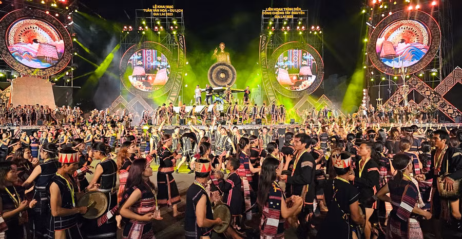 Văn hóa Cồng chiêng Tây Nguyên đã được UNESCO chính thức công nhận là kiệt tác văn hóa phi vật thể và truyền khẩu của nhân loại. Ảnh: Phương Vi