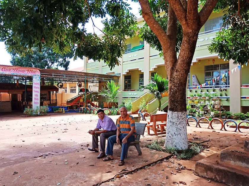 Trường Mầm non 19-5 được xây dựng trên nền cũ của Trường Thanh niên Dân tộc Vừa học-Vừa làm Bờ Ngoong. Ảnh: Đình Phê