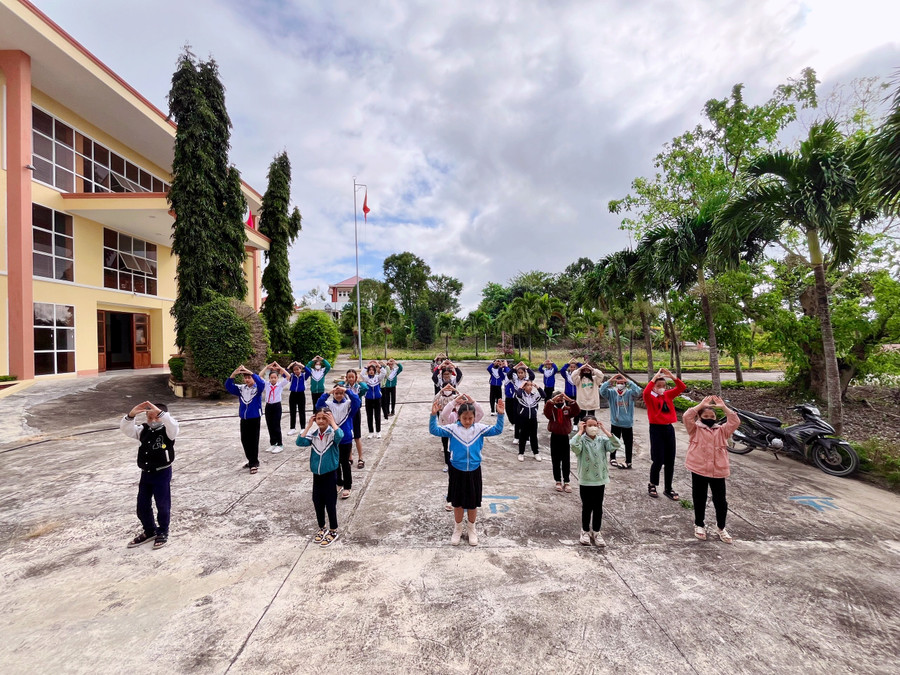 Các em đội viên tham gia tại lớp tập huấn. Ảnh: Lan Anh