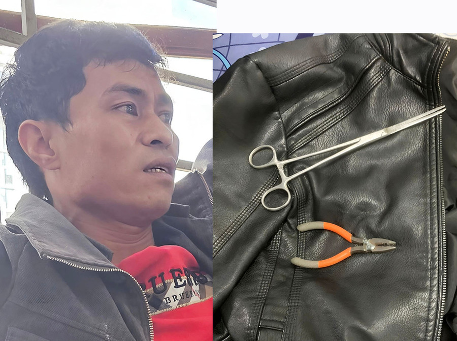 Đối tượng Nguyễn Văn Đạt cùng tang vật. Ảnh: Thành Quang Đối tượng Nguyễn Văn Đạt cùng tang vật. Ảnh: Thành Quang