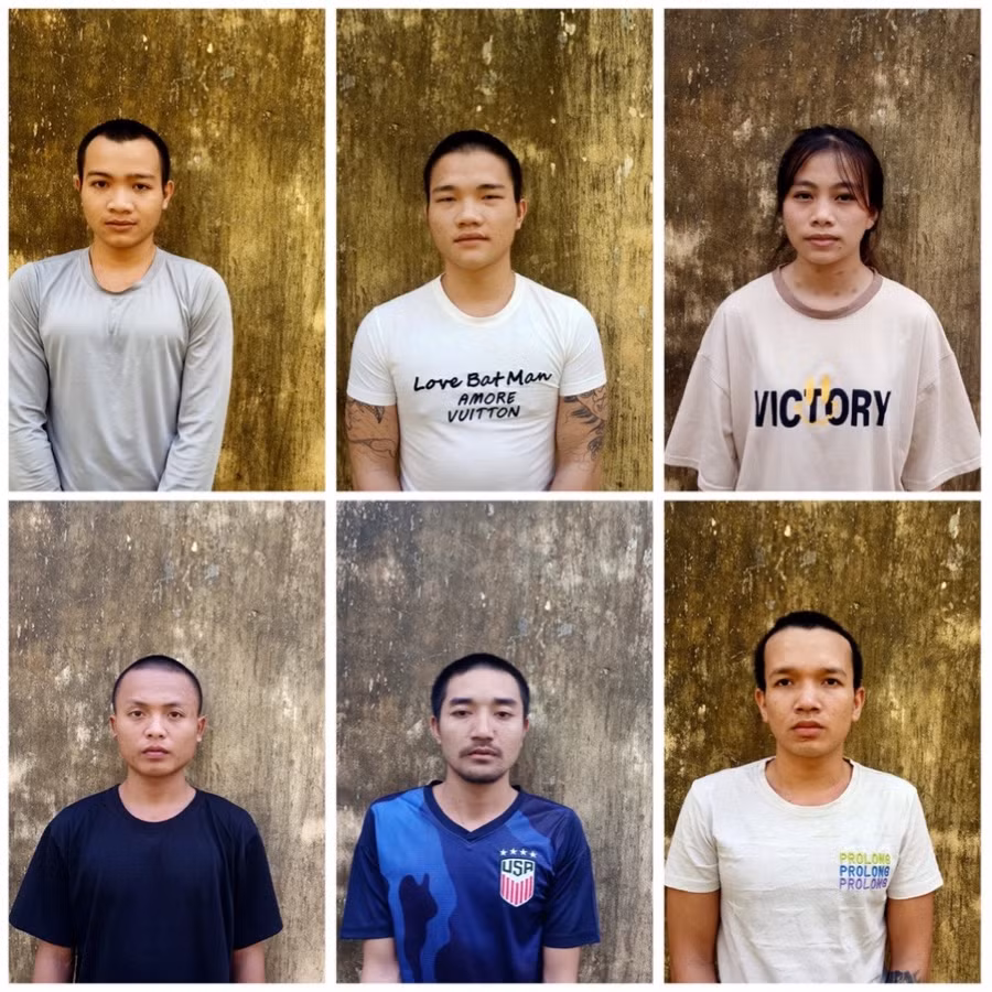 Các đối tượng bị khởi tố. Ảnh: Mai Linh Các đối tượng bị khởi tố. Ảnh: Mai Linh