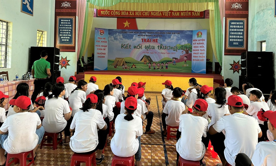 Trại hè "Kết nối yêu thương" đem lại những trải nghiệm đáng quý cho các em thiếu nhi có hoàn cảnh khó khăn. Ảnh: Hà Đức Thành Trại hè "Kết nối yêu thương" đem lại những trải nghiệm đáng quý cho các em thiếu nhi có hoàn cảnh khó khăn. Ảnh: Hà Đức Thành