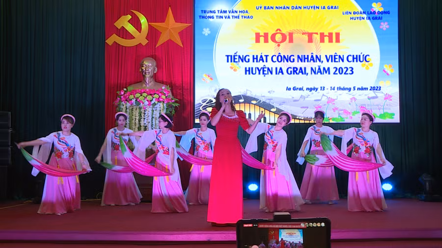 Hội thi thu hút đông đảo công nhân, viên chức huyện Ia Grai tham gia. Ảnh: Phương Lộc