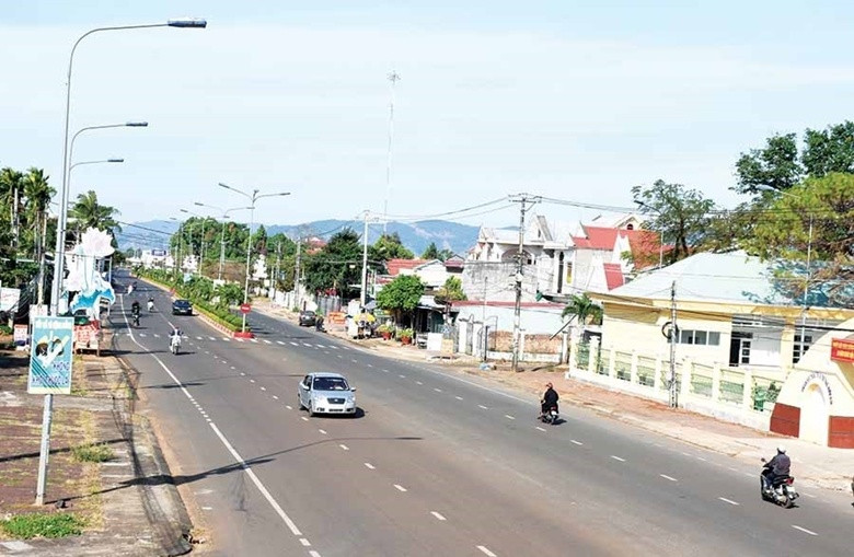 Một góc thị trấn Ia Kha (huyện Ia Grai). Ảnh: K.N.B