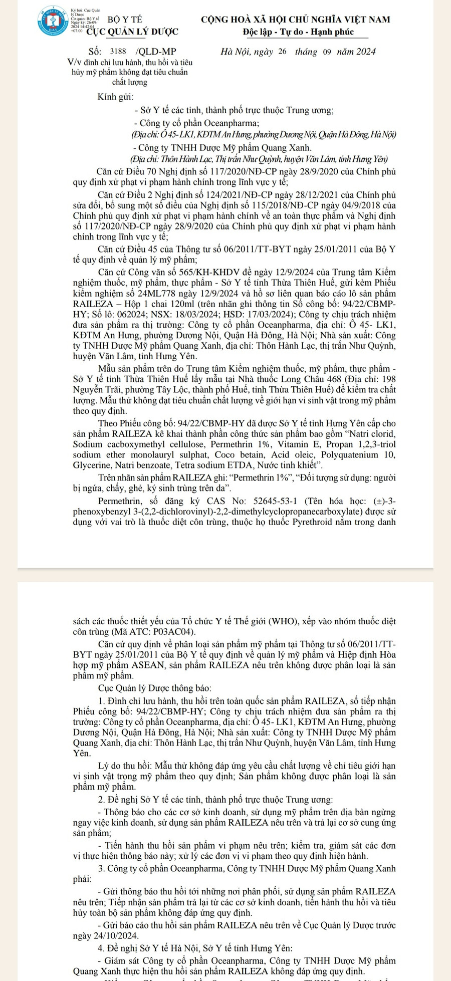 Công văn 3188/QLD-MP của Cục Quản lý Dược Công văn 3188/QLD-MP của Cục Quản lý Dược