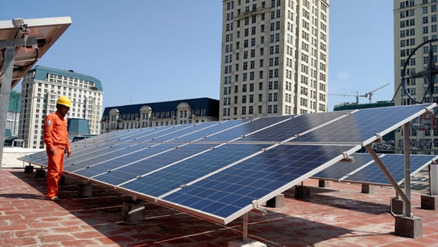 Một dự án điện mặt trời mái nhà tại TPHCM. Ảnh: TL Một dự án điện mặt trời mái nhà tại TPHCM. Ảnh: TL