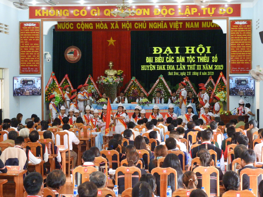 Quang cảnh Đại hội đại biểu các dân tộc thiểu số huyện Đak Đoa lần thứ III năm 2019. Ảnh Thanh Nhật