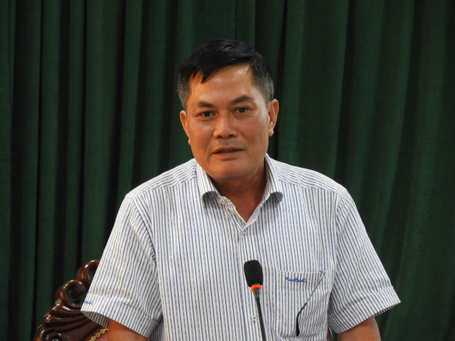 Bí thư huyện ủy Nguyễn Hữu Thọ phát biểu kết luận hội nghị. Ảnh Thanh Nhật Bí thư huyện ủy Nguyễn Hữu Thọ phát biểu kết luận hội nghị. Ảnh Thanh Nhật