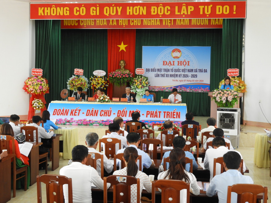 Quang cảnh Đại hội đại biểu MTTQ Việt Nam xã lần thứ XII (nhiệm kỳ 2024-2029). Ảnh Thanh Nhật Quang cảnh Đại hội đại biểu MTTQ Việt Nam xã lần thứ XII (nhiệm kỳ 2024-2029). Ảnh Thanh Nhật