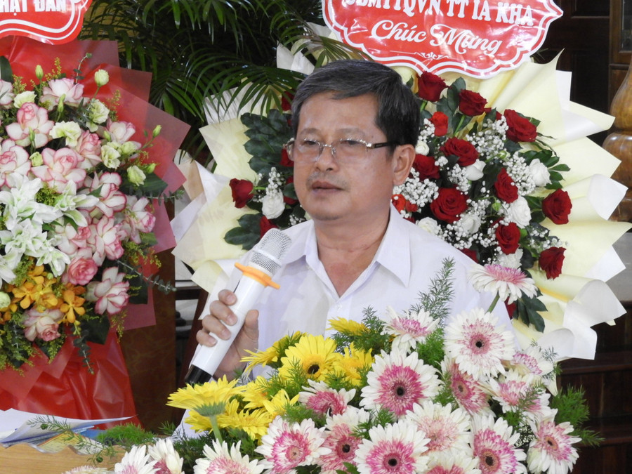 Phó Chủ tịch UBND huyện Đào Lân Hưng phát biểu tại Đại lễ. Ảnh Thanh Nhật Phó Chủ tịch UBND huyện Đào Lân Hưng phát biểu tại Đại lễ. Ảnh Thanh Nhật