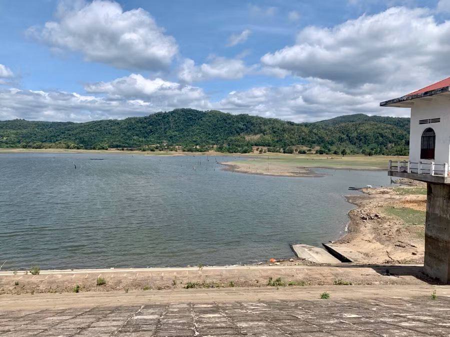 Nước tại hồ thủy lợi Ia Mlah có năng lực tưới thiết kế hơn 5.150 ha. Ảnh: Lê Nam