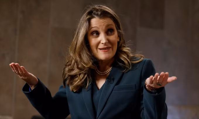 Phó thủ tướng kiêm Bộ trưởng Tài chính Canada Chrystia Freeland tại Ottawa, Ontario, hôm 28-3. Ảnh: Reuters