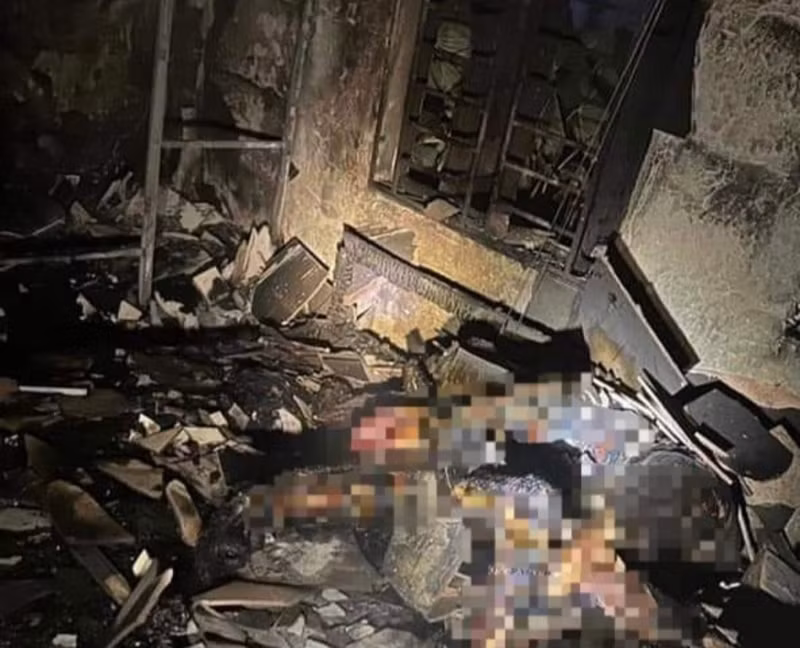 Hiện trường trong ngôi nhà bị sét đánh ở phường Hà Lầm (TP. Hạ Long, tỉnh Quảng Ninh)