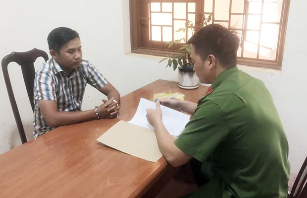 Đối tượng Lê Công Bắc tại cơ quan điều tra. Đối tượng Lê Công Bắc tại cơ quan điều tra.