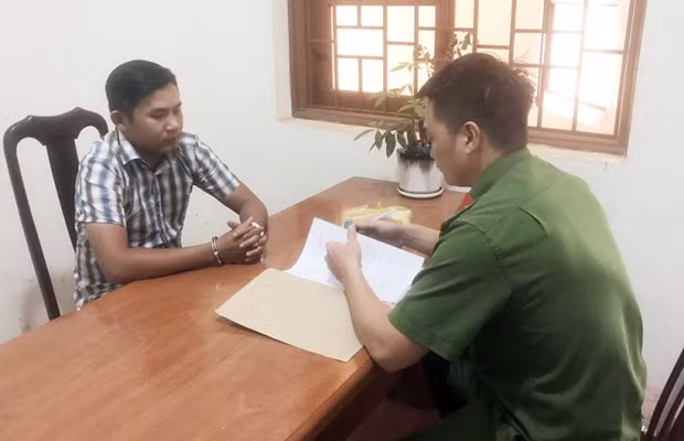 Đối tượng Lê Công Bắc tại cơ quan điều tra.