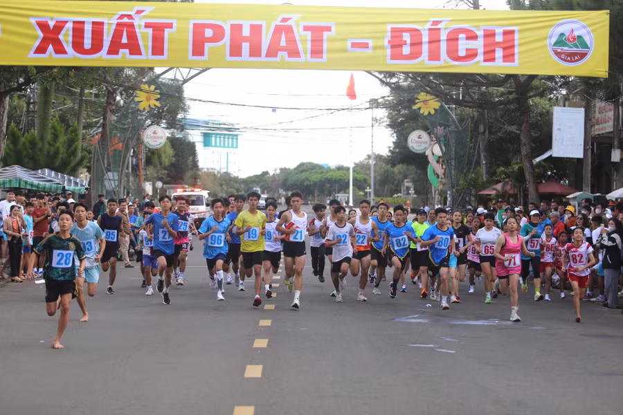 210 chân chạy trong toàn tỉnh đã tranh tài ở giải năm nay. Ảnh: Văn Ngọc
