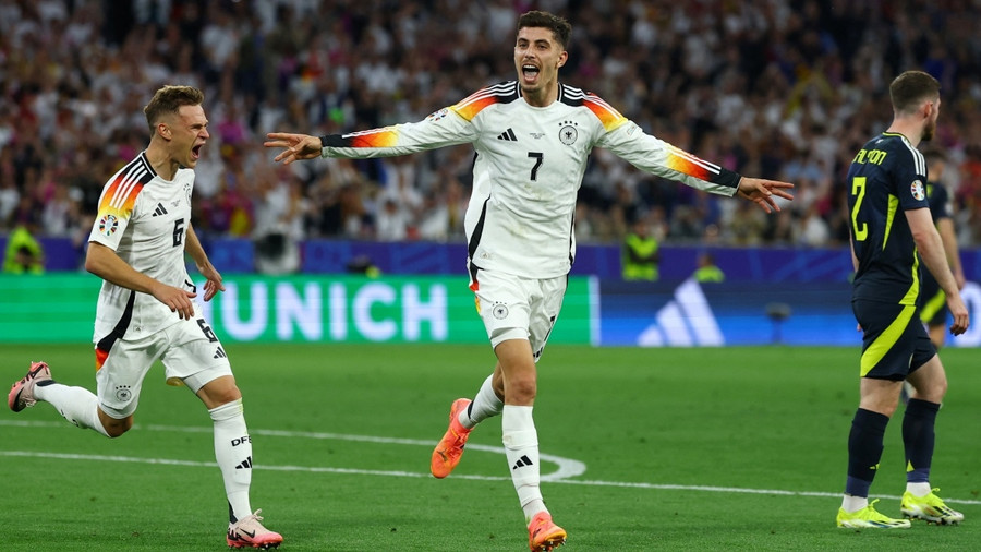 Kai Havertz đã nâng tỷ số lên 3-0 cho tuyển Đức. Ảnh: Reuters