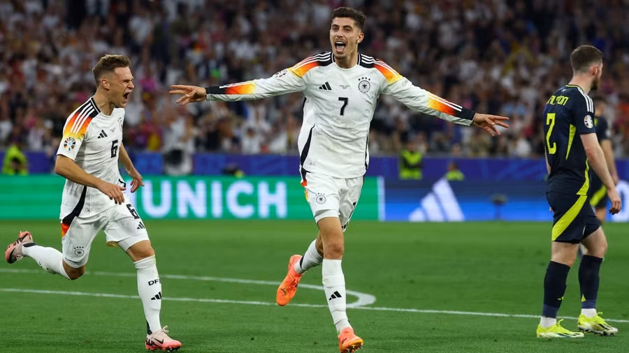 Kai Havertz đã nâng tỷ số lên 3-0 cho tuyển Đức. Ảnh: Reuters