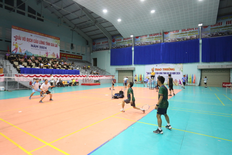 Tất cả các trận đấu của giải được diễn ra ở Nhà thi đấu thể thao tỉnh. Ảnh: Văn Ngọc Tất cả các trận đấu của giải được diễn ra ở Nhà thi đấu thể thao tỉnh. Ảnh: Văn Ngọc