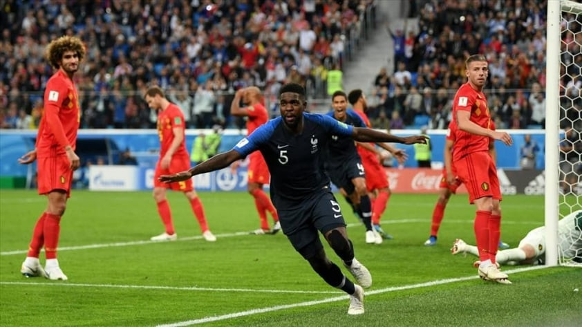 Umtiti từng gieo sầu cho người Bỉ ở World Cup 2018. Ảnh: FIFA