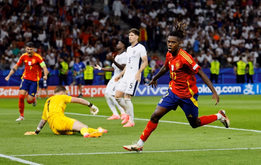 Nico Williams mở tỷ số cho Tây Ban Nha ở đầu hiệp 2. Ảnh: UEFA