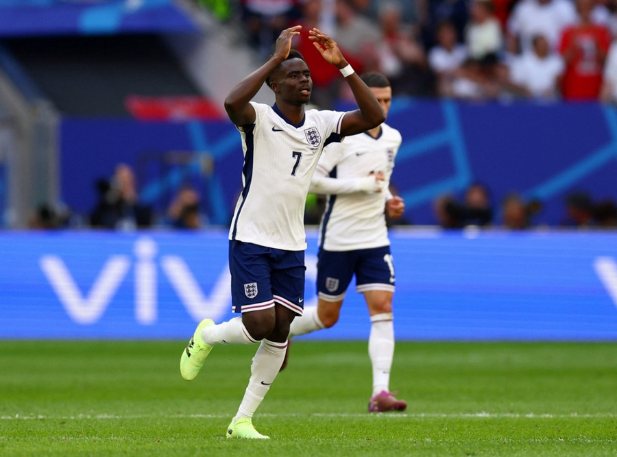 Bukayo Saka níu kéo hy vọng của Tam Sư. Ảnh: UEFA