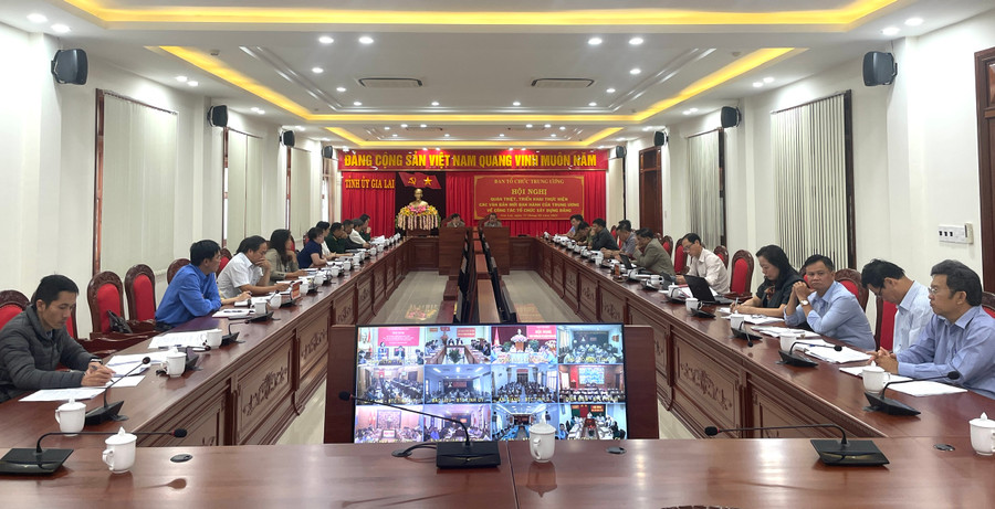 Quang cảnh hội nghị tại điểm cầu Gia Lai. Ảnh: Lam Nguyên