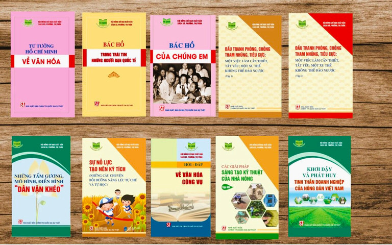 Một số đầu sách được Đề án cấp về cơ sở. Ảnh: Internet