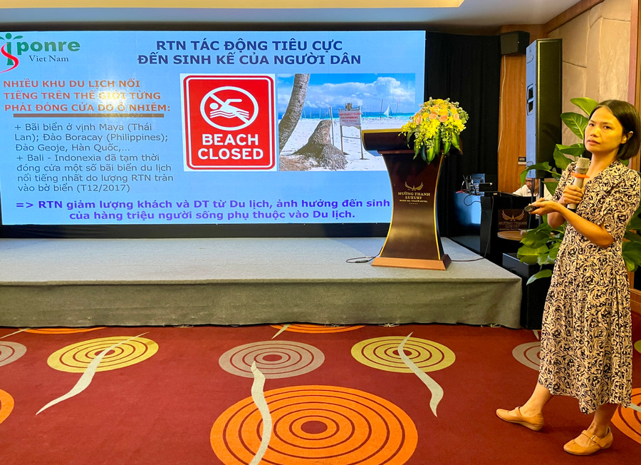 Hội nghị nhằm nâng cao hiệu quả của công tác truyền thông về chống rác thải nhựa, tiến tới loại bỏ hoàn toàn túi ni lông và nhựa dùng một lần. Ảnh: Lam Nguyên