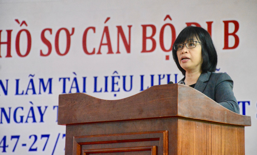 Phó Chủ tịch phụ trách UBND tỉnh Nguyễn Thị Thanh Lịch phát biểu tại buổi lễ. Ảnh: Lam Nguyên Phó Chủ tịch phụ trách UBND tỉnh Nguyễn Thị Thanh Lịch phát biểu tại buổi lễ. Ảnh: Lam Nguyên