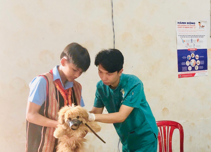 Trung tâm Kiểm soát bệnh tật tỉnh Gia Lai đã cấp 430 tờ áp phích tuyên truyền phòng-chống bệnh dại cho 12 Trung tâm y tế huyện trên địa bàn tỉnh. Ảnh: N.N z6640670939186-3a3af41eeee506a8203edc2018a4ef9a.jpg