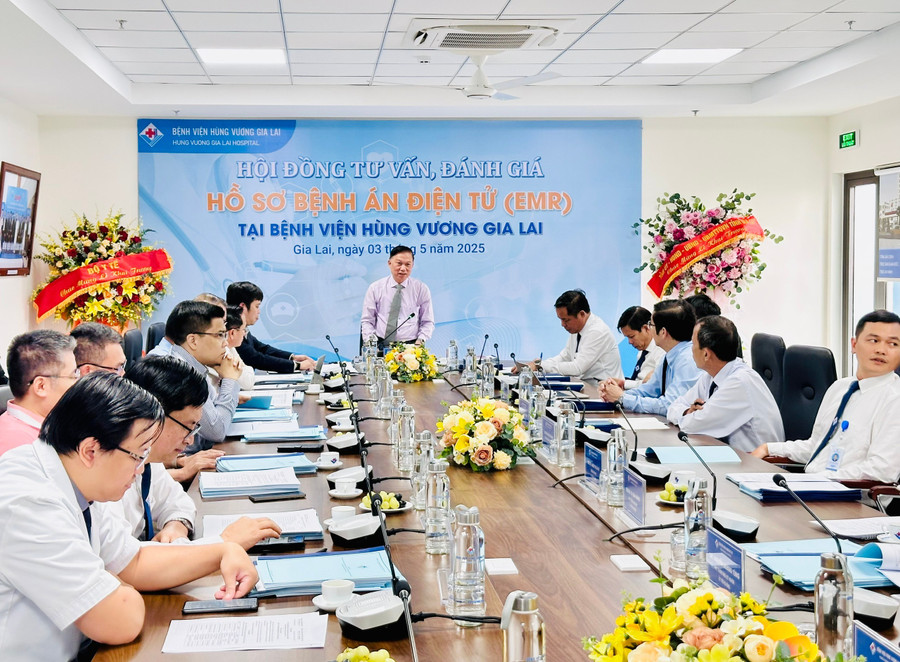 Phó Giáo sư, Tiến sĩ Trần Quý Tường-Chủ tịch Hội Tin học Y tế Việt Nam, Chủ tịch Hội đồng tư vấn, đánh giá phát biểu tại buổi thẩm định. Ảnh: Như Nguyện z6565013498058-3b050620e752f14ae2f1362d952c2fd5.jpg