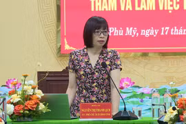 Phó Chủ tịch UBND tỉnh Nguyễn Thị Thanh Lịch phát biểu chỉ đạo tại buổi làm việc. Ảnh: Hoàng Vũ