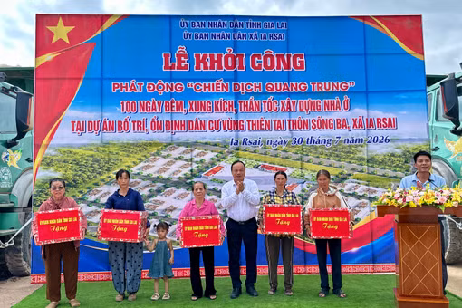 Xã Ia Dreh và Ia Rsai phát động “Chiến dịch Quang Trung” xây dựng nhà ở cho người dân vùng thiên tai