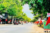 Một góc công trình "đường Tổ quốc" trên tuyến đường Vạn Kiếp, TP. Pleiku. Ảnh: Thống Nhất
