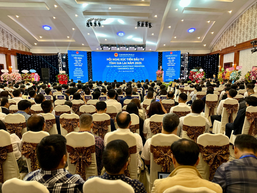Hội nghị Xúc tiến đầu tư tỉnh Gia Lai năm 2025 có sự tham dự của hơn 400 đại biểu. Ảnh: Hà Duy hoi-nghi-xuc-tien-dau-tu-nam-2025-co-su-tham-du-cua-hon-400-dai-bieu-anh-ha-duy.jpg