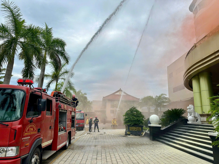 Quang cảnh buổi thực tập. Ảnh: N.L quang-canh-buoi-dien-tap.jpg