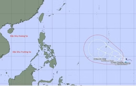 Áp thấp nhiệt đới khả năng mạnh lên thành bão ở tây bắc Thái Bình Dương