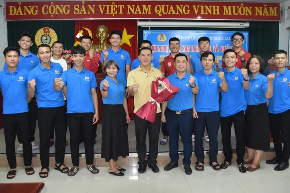 Đội Liên đoàn Lao động tỉnh Gia Lai tham gia vòng loại khu vực phía Nam-Giải bóng đá công nhân, viên chức Việt Nam năm 2025. Ảnh: ĐVCC
