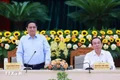 Thủ tướng Phạm Minh Chính chủ trì Hội nghị thông qua dự thảo báo cáo của Đoàn Kiểm tra 1908 đối với Thành ủy Thành phố Hồ Chí Minh, Ban Thường vụ Tỉnh ủy Bình Dương và Bà Rịa-Vũng Tàu. (Ảnh: Dương Giang/TTXVN)
