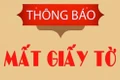 Thông báo mất giấy tờ