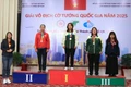 Hồ Thị Thanh Hồng (thứ 2 từ trái sang) là niềm hy vọng lớn của Gia Lai tại các giải vô địch quốc gia. Ảnh: Liên đoàn Cờ tướng Việt Nam