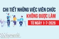 Những việc viên chức không được làm từ ngày 1-7-2026